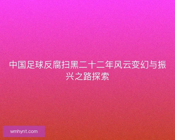 中国足球反腐扫黑二十二年风云变幻与振兴之路探索 中国足球反腐扫黑二十二年风云变幻与振兴之路探索